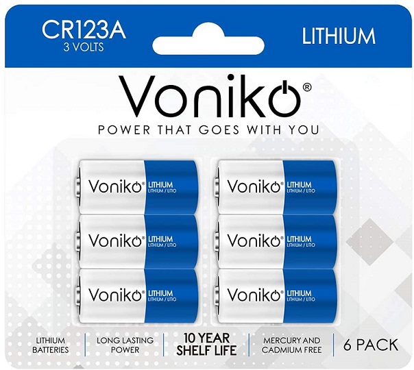 VONIKO CR123A Lithium Batteries