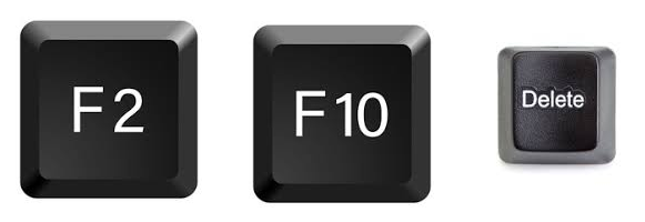 f2f10del keyboard keys