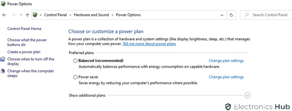 Check Power Options in Windows