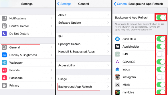Disable Background App Refresh on your iPhone