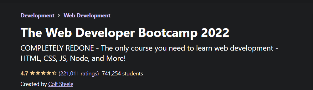 The Web Developer Bootcamp 2022