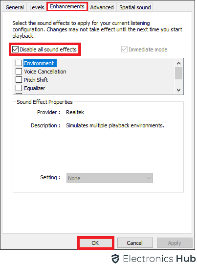 Try Disabling Sound Effects