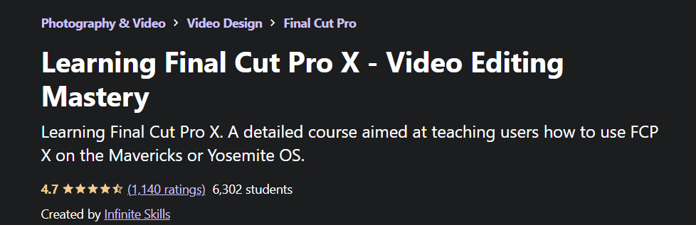 Learning Final Cut Pro X – Video Editing Mastery