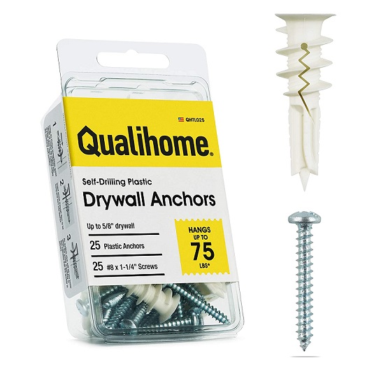 Qualihome Self Drilling Drywall Plastic Anchors