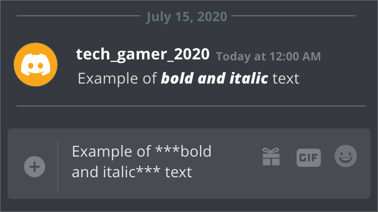 Facebook chat text italic