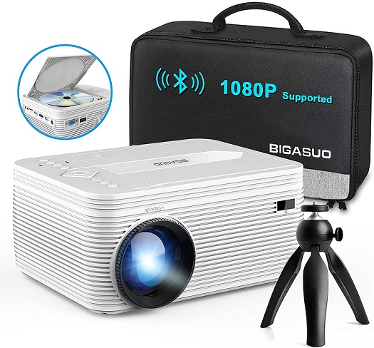 BIGASUO Upgrade HD Bluetooth Projector
