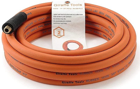 Heavy Duty Non Marring Air Hose with 1/4 Inch NPT Male Fitting 300 PSI 25 Foot 