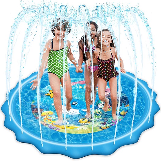Splash Pad and Wading MeiGuiSha 75" Gear Outdoor Water Sprinkler Pad for Kids 