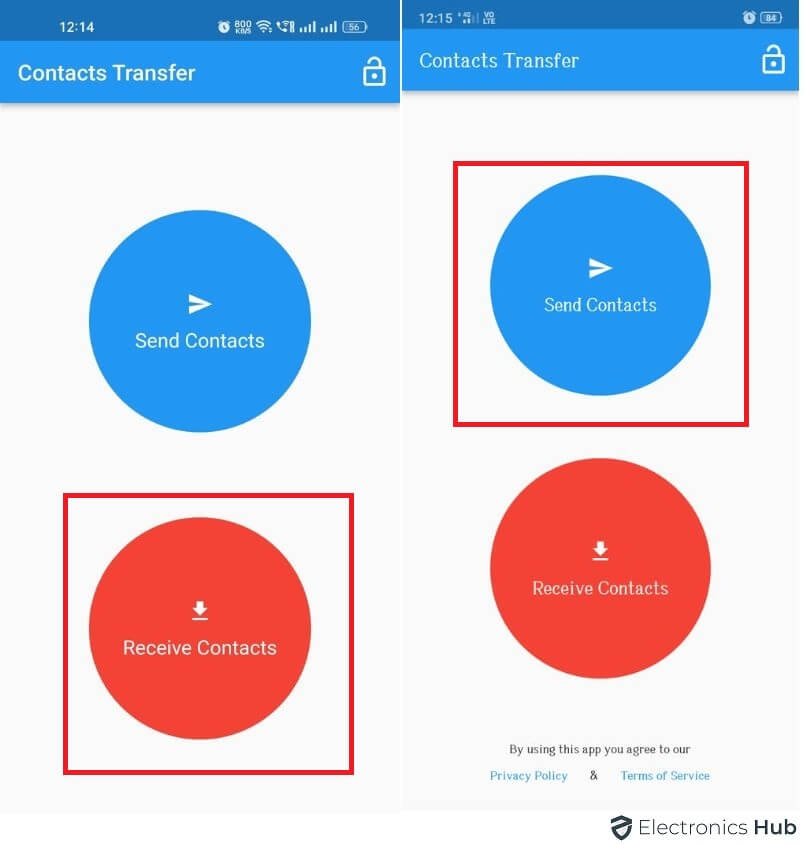 imagen de la aplicación de transferencia de contactos de Android a Android 2