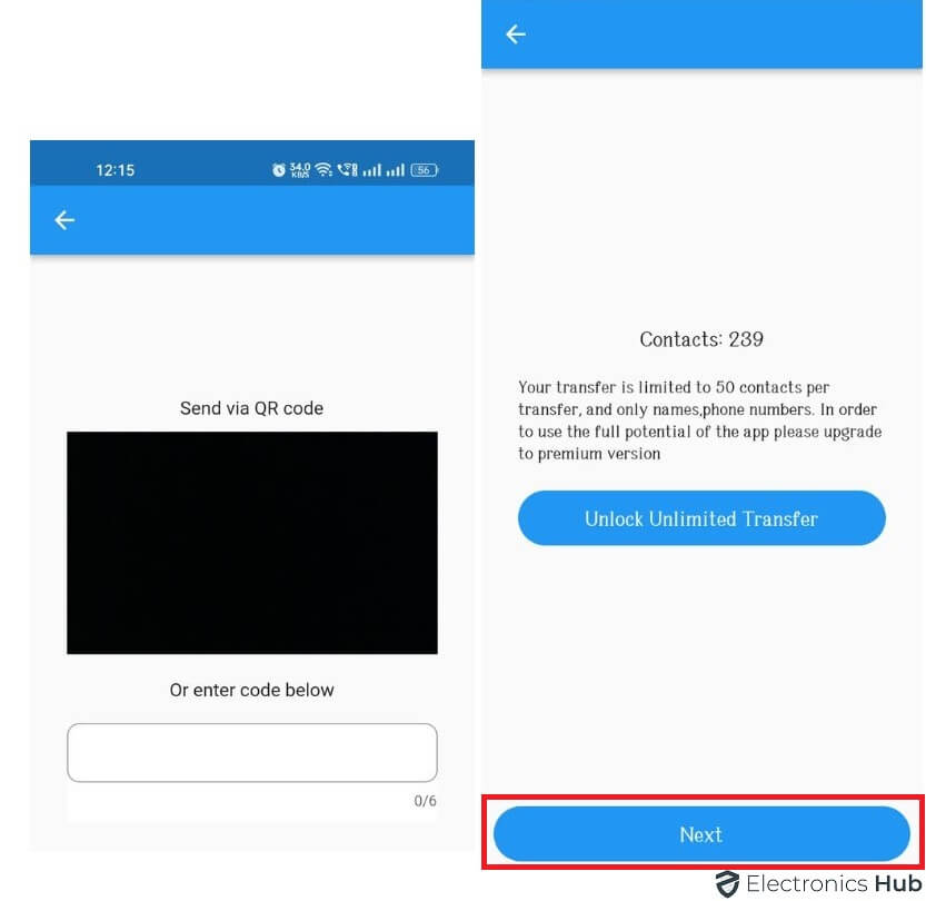 imagen de la aplicación de transferencia de contactos de Android a Android 3