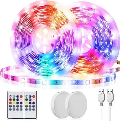 90Led Warm White CCILAND Battery Powered Led Strip Lights with Remote 8 Modes 