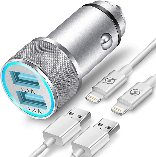 Cable & USB Socket For 2 Devices Keeps You Connected 3.1a Rapid Power For iPhone 11 Pro XS Max X XR XS SE 8 Plus 7 6S 6 5S 5 5C Apple Certified Car Charger 