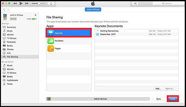 Using iTunes File Sharing