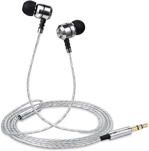 Mggsndi A4 Wired Earphones,Headphones Lightweight Universal Plastic in-Ear Heavy Bass Earphones Black 