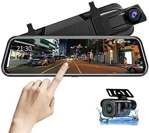 TOGUARD 8 Mirror Dash Cam Front and Rear Dual Lens Touch Screen Rear View Mirror Camera 1080P Front 720P Rear Cam G-Sensor Parking Monitor 