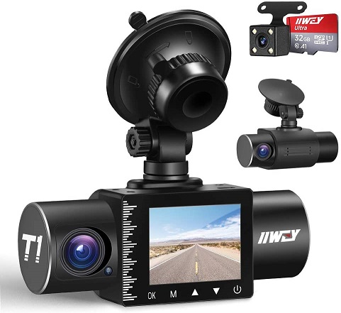 iiwey Dash Cam Front Rear and Inside