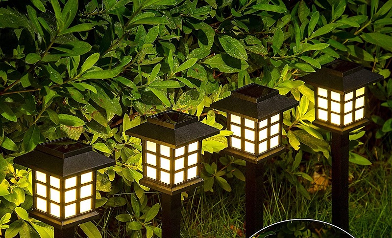 Battery operated outdoor light with timer
