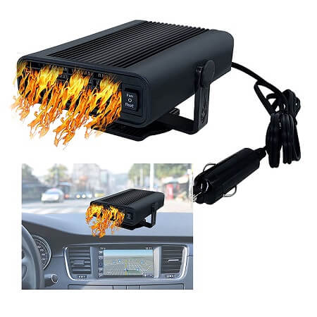 for Vehicle Trucks Home Office Table Black YunZyun Portable Heater for Car New Auto Car Heater Cooler Dryer Fan Portable Adjustable Defroster Demister 12V 50W 
