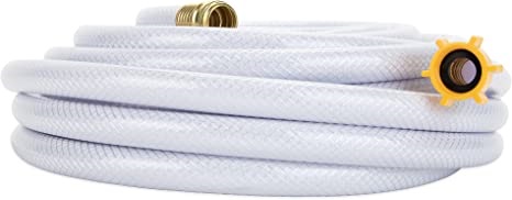 RV Bundle: Kohree 25FT RV Water Hose 5/8 Drinking Water Hose for Camping Garden & RV Marine Inline Water Filter with Flexible Hose Protector 2 Packs 