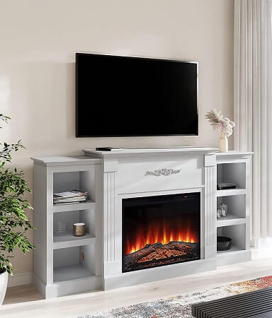 Della Electric Faux Fireplace TV Stand