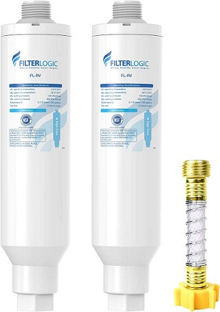 Washing PUREPLUS RV Inline Water Filter 2PACK Boats Bad Taste NSF Certified KDF 7Stage Filtration Reduces 99% Chlorine Odor for RVs Motorhome,Drinking Marines Gardening Campers Trailer 