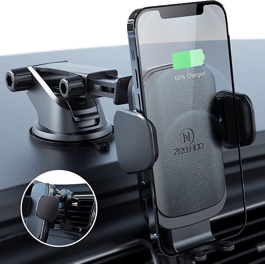 Wireless Car Charger,15W Auto-Clamping Fast Chaging Mount,Windshield Dashboard Air Vent Phone Holder for iPhone12/12 Pro/11/11Pro/11Pro Max/XS/XS Max/XR/X/8/8 Plus,Samsung S10/S10+/S9/S9+/S8/S8+Etc 