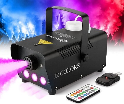 Fog Machine KBLbfb 600W Automatic Spray Smoke Machine with 13 Color Controllable LED Lights 4000CFM Fog with Wireless Remote Control for Halloween Christmas Parties Wedding Stage DJ Disinfection 