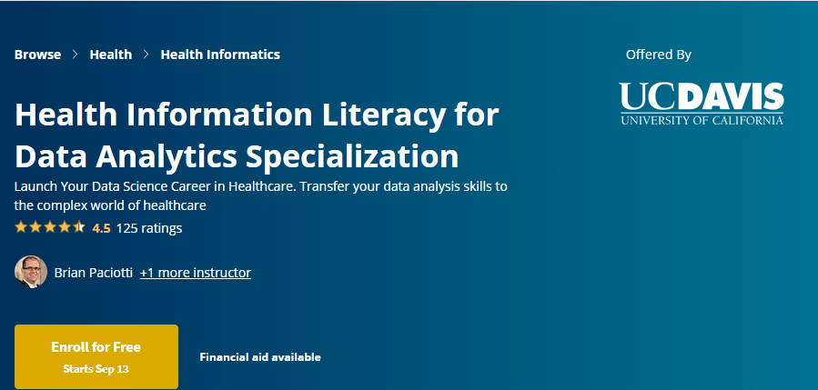 Health Information Literacy for Data Analytics Specialization