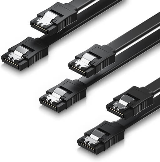 Cable Matters 3-Pack Straight SATA III 6.0 Gbps SATA Cable (SATA 3 Cable)  Black - 18 Inches 