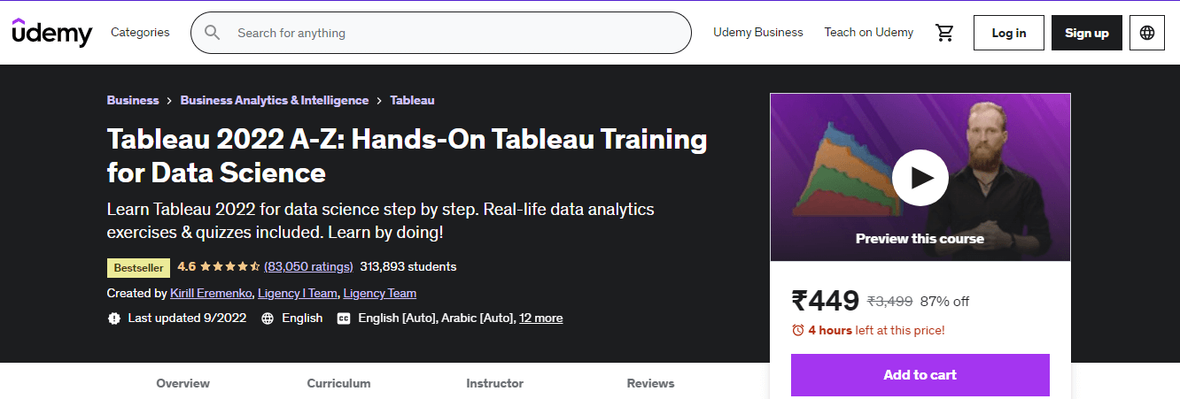 Tableau 2020 A-Z Hands-On Tableau Training For Data Science