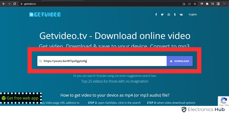 paste the link in Getvideo.tv