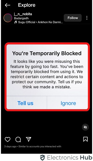 Instagram Has Blocked Your Actions