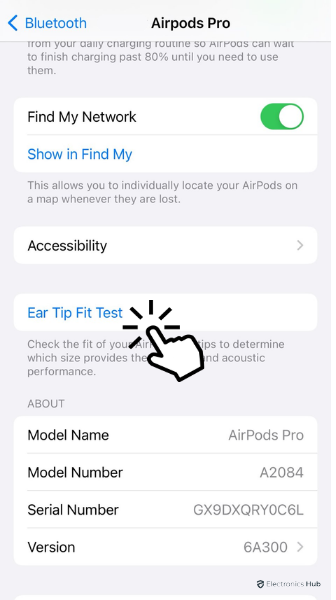 _“Ear Tip Fit Test” option
