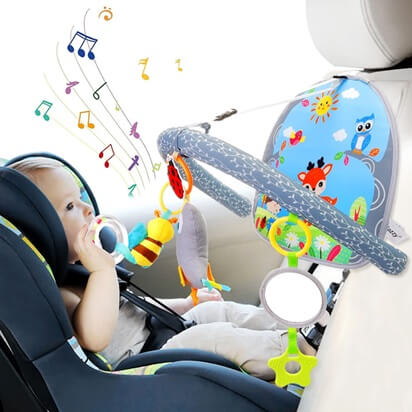 Baby Toys for 0-6 Months, Car Seat Toys for Babies, Black White Stroller Toy  Stretch