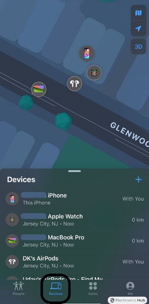 go to Devices located at the bottom