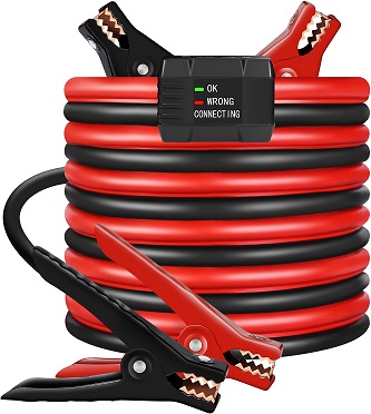  TOPDC 1 Gauge 25 Feet Jumper Cables For Car, SUV And Trucks  Battery, Heavy Duty Automotive Booster Cables For Jump Starting Dead Or  Weak Batteries