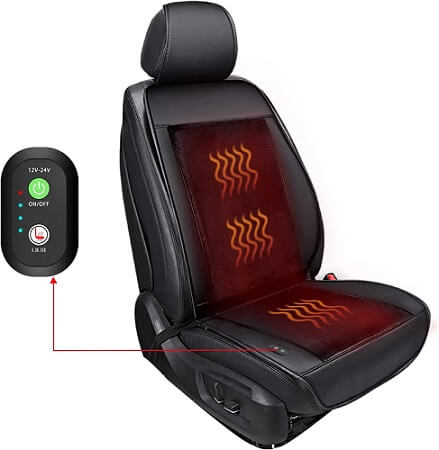 CARSHION Heated Seat Cover,Longer PU Leather Seat Cushion with Fast Heat to  Promote Blood Circulation Relieve Fatigue