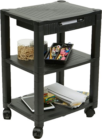 3 Tiers Movable Printer Cart Shredders Stand Home/ Office Table Organizer  Shelf
