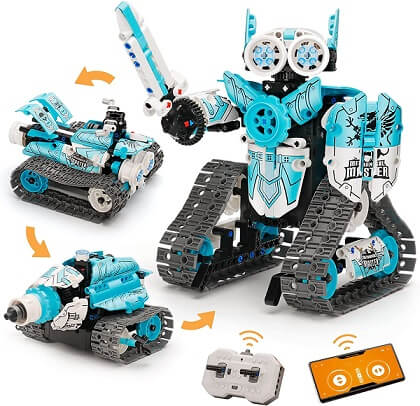OKK Robot Building Toys for Boys, STEM Projects for Kids Ages Remote & APP  Controlled Engineering Learning Educational Coding DIY Building Kit