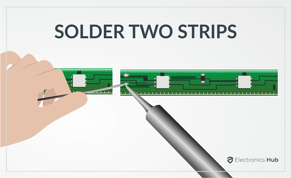 SOLDER TWO STRIPS