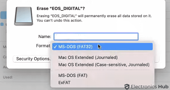 Choose the desired file system