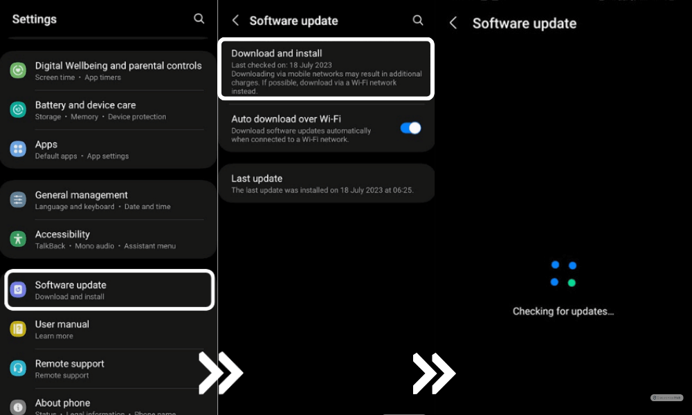 software update on Android phone