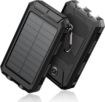 Solar-Power-Bank-Portable-Charger-42800mAh Solar Phone Charger with LED  Flashlight/USB C Fast Charge External Backup Battery Pack Compatible for  Outdoor Camping Travel 