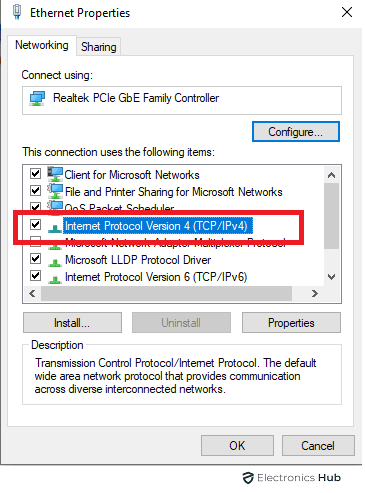 Click two times Internet Protocol Version 4 TCP, IPv4
