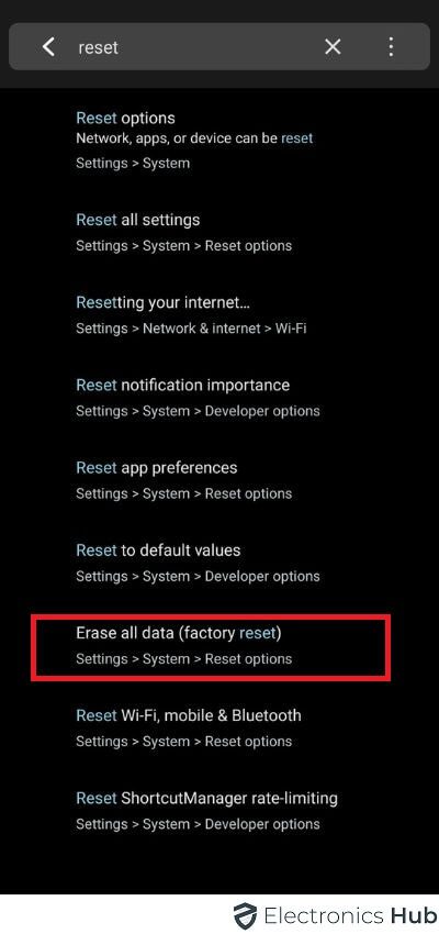reset for google play 3