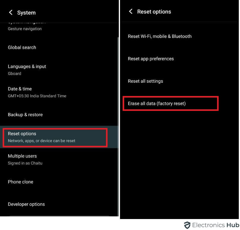 reset for google play 4