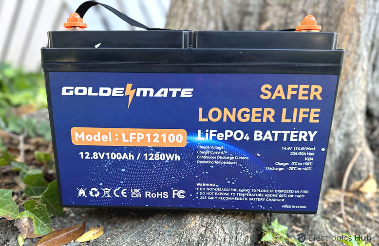 GOLDENMATE 12V 100Ah LiFePO4 Lithium Battery, 15000 Cycles Rechargeable  Group 24 Battery, Built-in BMS, Back up Battery for RV, Solar, Trolling  Motor