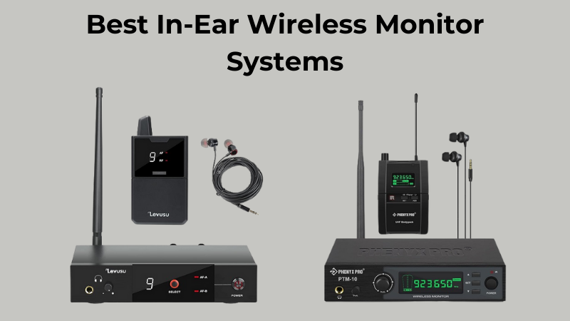 UHF Wireless in-Ear Monitor System with Earphone,180Ft, Rack Mount,  Professional IEM Stereo System Transmitter and Beltpack for Studio, Guitar,  Band