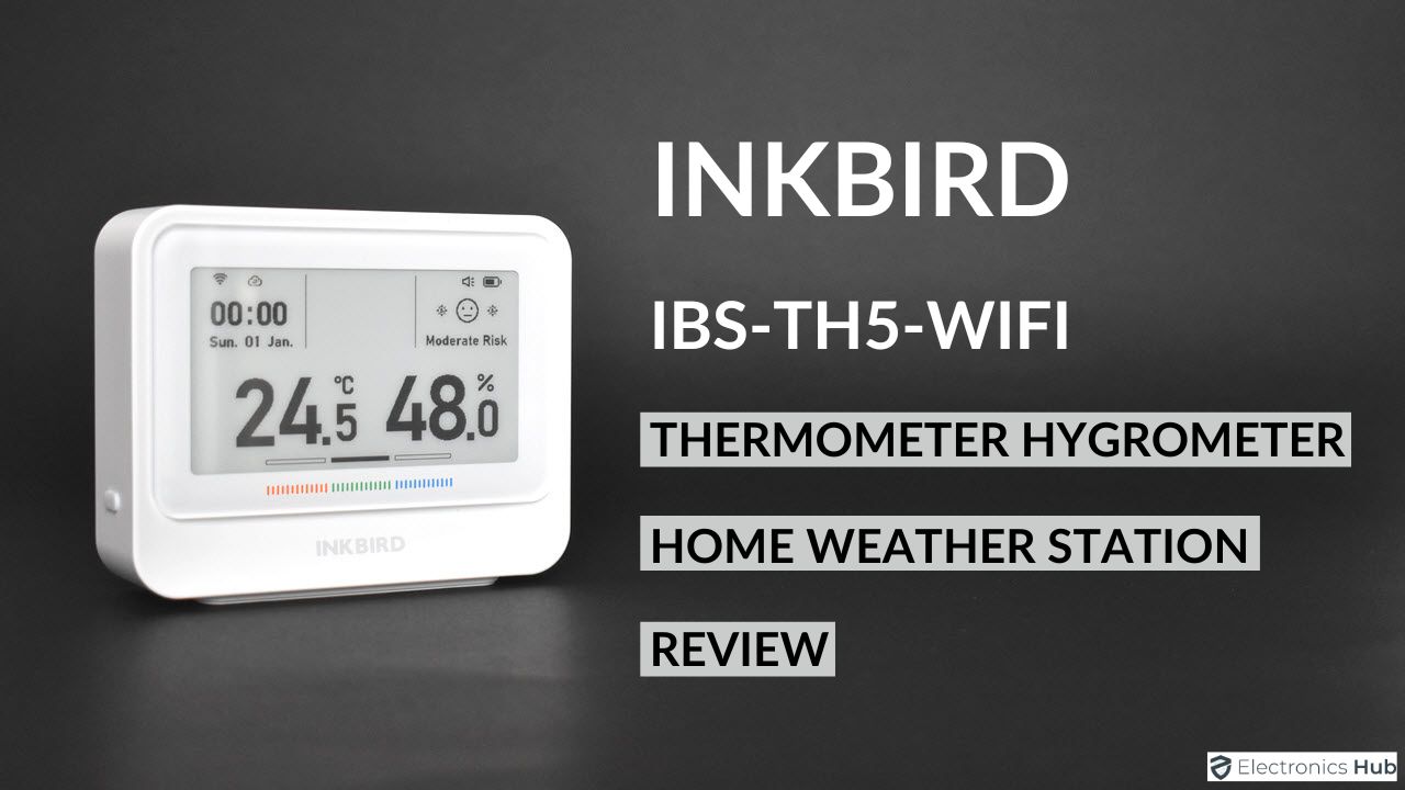 INKBIRD WiFi Thermometer Hygrometer, Temperature and Humidity Sensor with  Weather Station, 8-in-1 IBS-TH5 with Electronic Ink Display, 2 Years Free