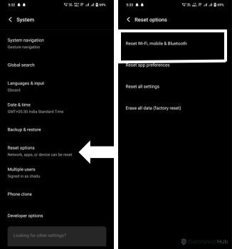 Reset network settings